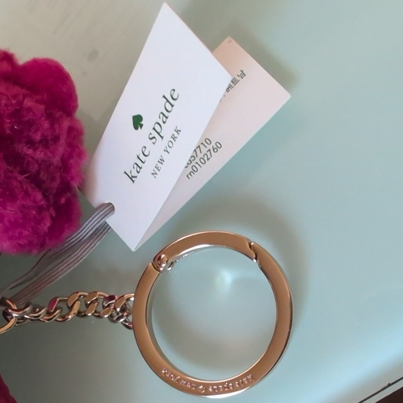 Kate Spade Claude Pink Festive Dachshund Dog Bag Charm Key Chain NWT - Picture 9 of 9